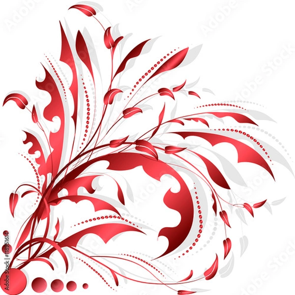 Obraz Abstract floral pattern on a white background, can be user for wallpapper, invitation, cards,  pattern fills, background,surface textures.