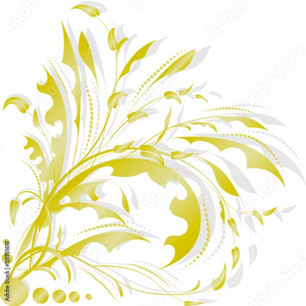 Obraz Abstract floral pattern on a white background, can be user for wallpapper, invitation, cards,  pattern fills, background,surface textures.