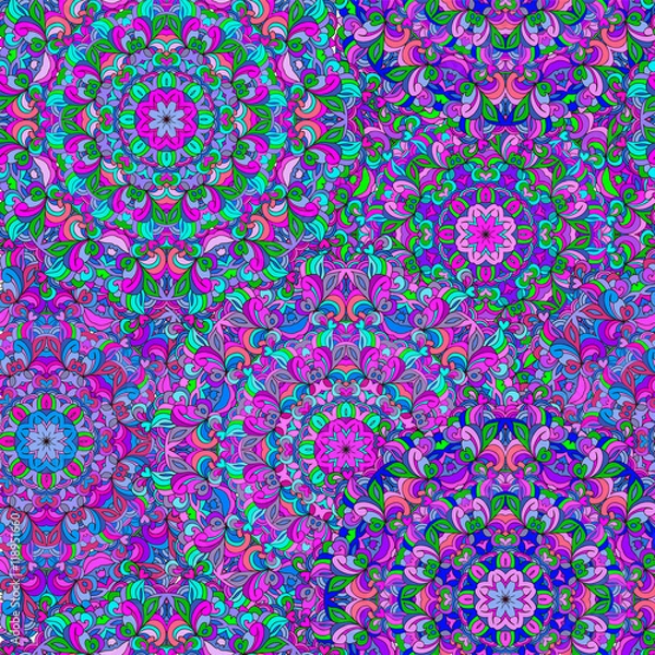 Obraz Colorful seamless pattern mandala, can be used for wallpaper, pattern fills web page background, surface textures. Arabic, India, Islam.