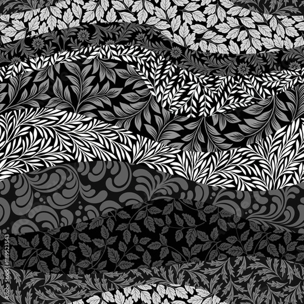 Obraz seamless floral patchwork pattern.eps