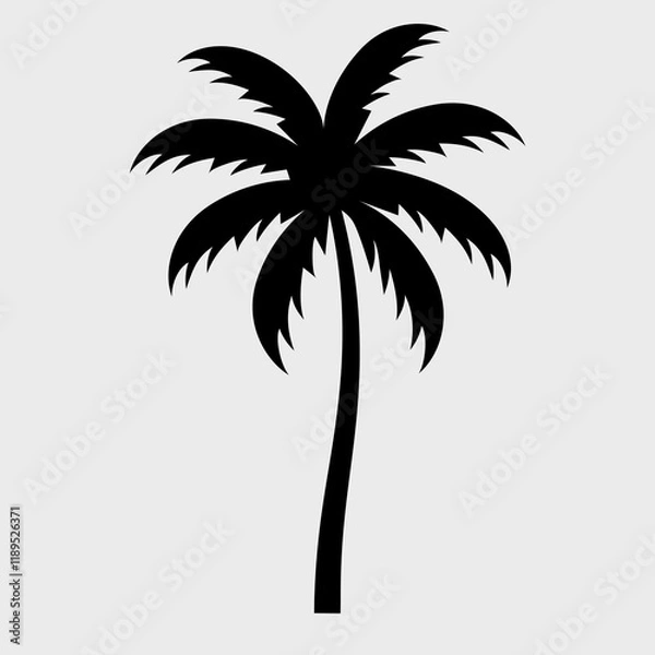 Fototapeta Silhouette of palm tree. Palm tree logo template vector illustration