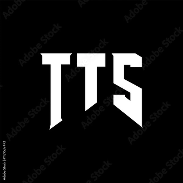 Fototapeta TTS letter logo design for technology company. TTS logo design black and white color combination. TTS logo, TTS vector, TTS design, TTS icon, TTS alphabet. TTS typography logo design.