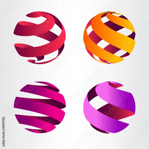 Obraz Set of abstract sphere logo