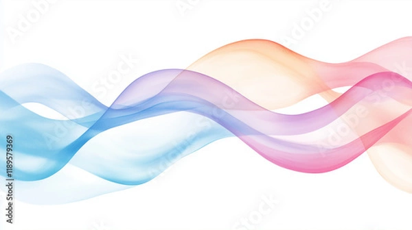 Fototapeta Abstract colorful watercolor waves with soft gradient splashes and subtle vertical lines