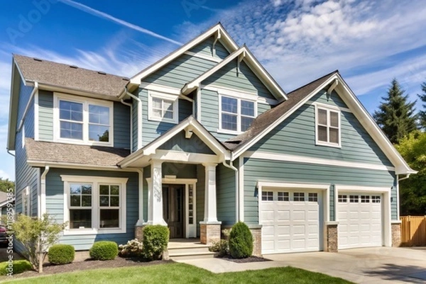 Fototapeta Freshly Painted House Exterior New Color