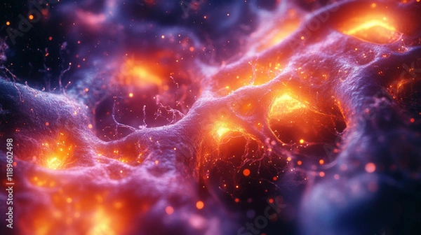 Obraz digital data background, computer circuit board, the human head, visualization of nebula, human brain