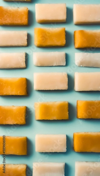 Obraz soap bars against gradient simple blurry background ideal to add text
