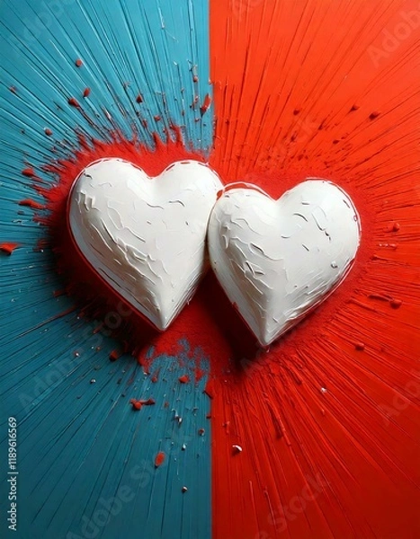 Obraz Two hearts coming together as one