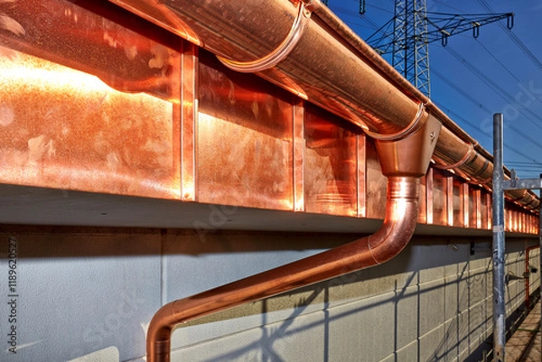 Obraz kupfer blech flachdach