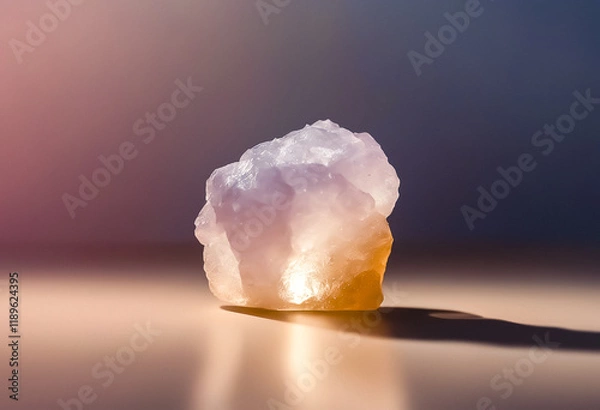 Fototapeta salt chunk against gradient simple blurry background ideal to add text