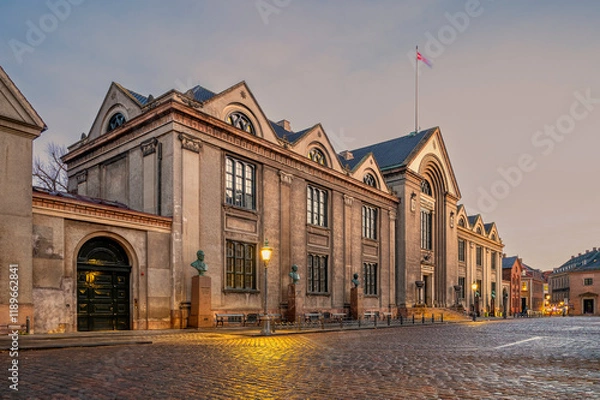 Fototapeta Copenhagen University of Copenhagen Main Building at night