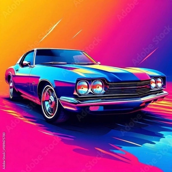Fototapeta cool car illustration vector