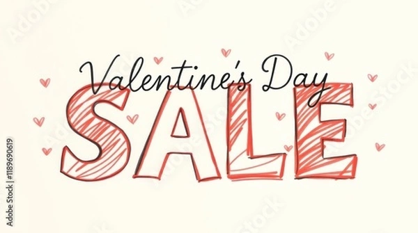 Obraz Valentine's day sale on a simple white background 