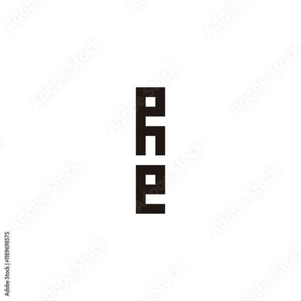 Fototapeta Letter R e square geometric symbol simple logo vector