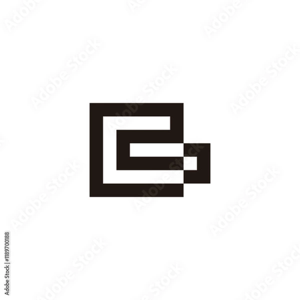 Fototapeta Letter c and G square, stripe geometric symbol simple logo vector