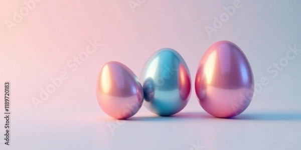 Fototapeta Pastel Ovoid Forms on a Soft Background, Evoking a Sense of Calm and Serenity