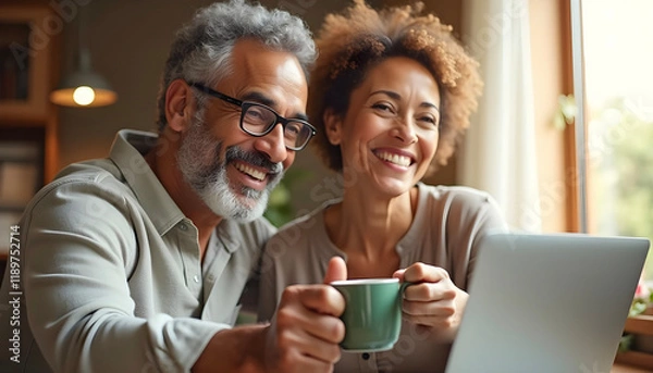 Obraz Couple Enjoying Quality Time with Technology