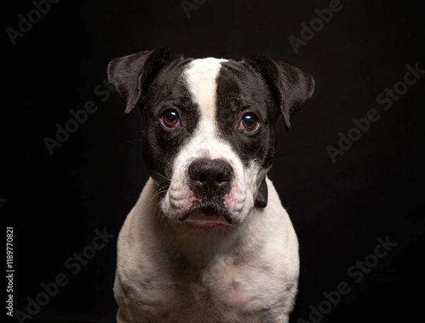 Fototapeta cute dog on an isolated background in a studio shot