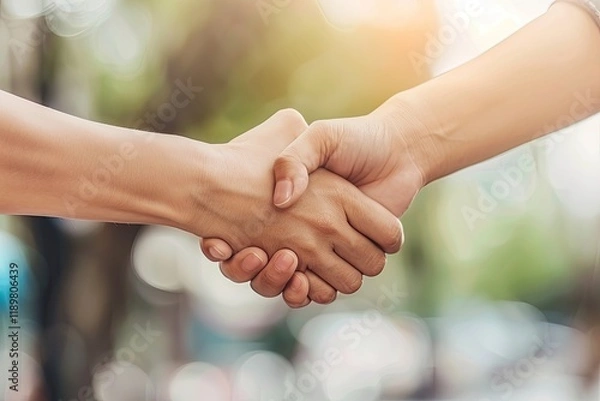 Fototapeta Handshake of Business People Colleagues Teamwork Meeting Hold Hand and Shake Hand