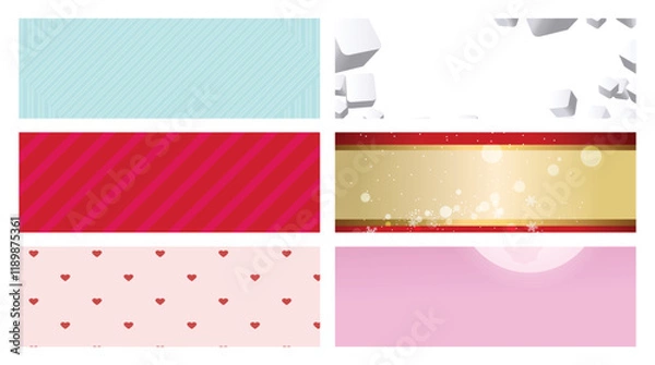 Fototapeta Set of colorful abstract backgrounds with different patterns.