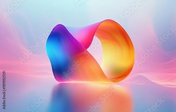 Fototapeta AI Copilot 3D Logo Design with Modern Minimalist Abstract Style and Rainbow Gradient