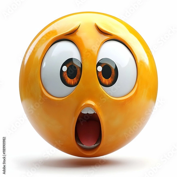 Obraz 3D Emoticon Illustration Shocked Face