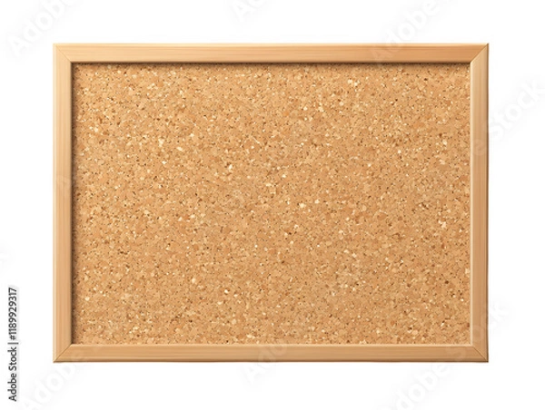 Fototapeta Empty cork bulletin board in wooden frame for office school or home workspace