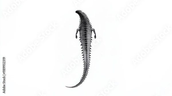 Obraz Unique Spiny Sea Creature with Distinct Design Against White Background