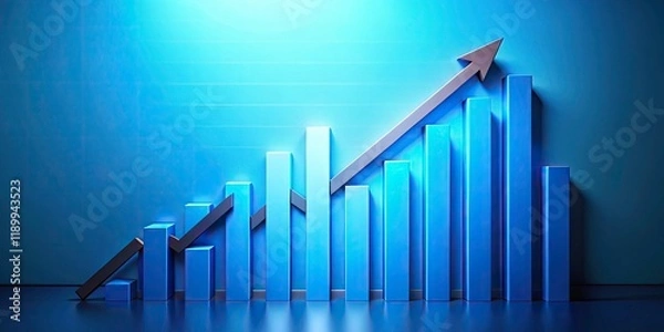 Fototapeta Silhouette Bar Graph Growth Progress Data Visualization Chart Upward Trend Business Success Statistics Analytics