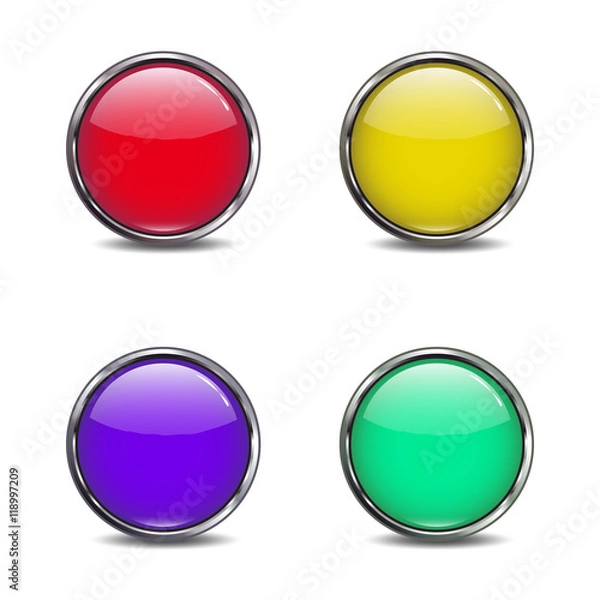 Fototapeta four buttons of different colors