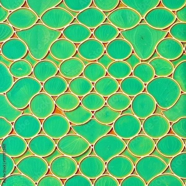 Obraz seamless pattern with a style reminiscent of fish scales or mermaid scales. The layout consists of overlapping semi-circular shapes arranged in a repetitive, orderly fashion
