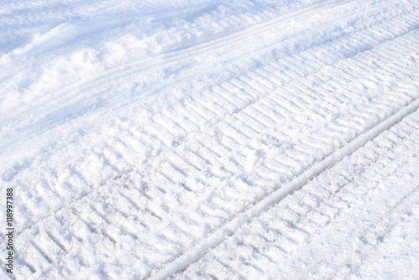 Obraz Winter Snowmobile Tracks
