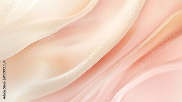 Fototapeta Soft Flowing Fabric in Gentle Peach and Cream Tones