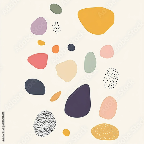 Fototapeta Colorful abstract shapes on light background