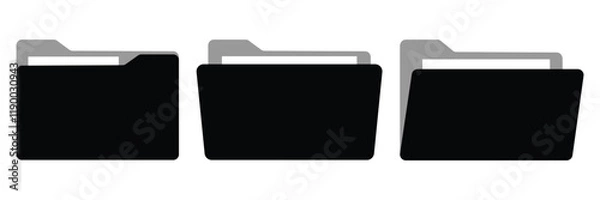 Fototapeta file folder with paper document inside vector icon. computer file folder icon set .