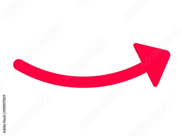 Fototapeta ぐにゃっと　右向き　矢印