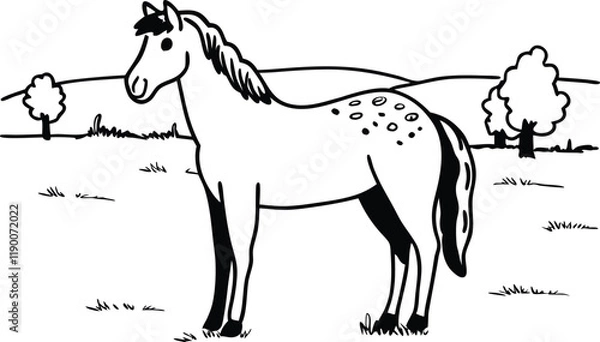 Obraz Dynamic Horse Vector Illustration for Creative Projects