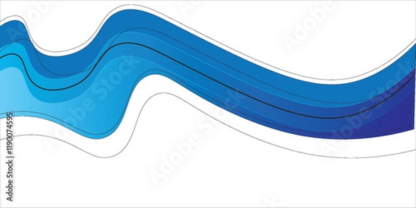 Fototapeta Separator, header, modern wave divider shape vector illustration art