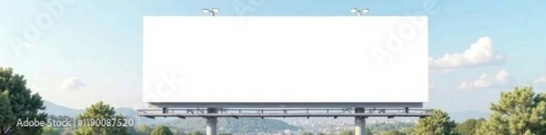 Obraz Large blank billboard with white background, empty space for advertisement, vacant, blank, screen