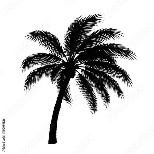 Obraz Ramadan reflections a peaceful palm tree silhouette during sunset in a serene natural environment