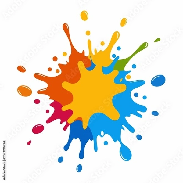 Fototapeta ink splashes illustration on white background