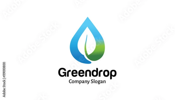 Fototapeta Green Drop Logo Design Illustration