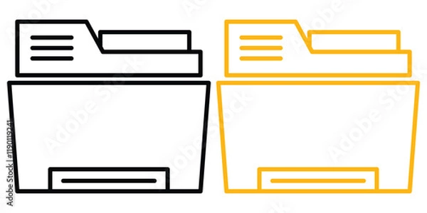 Fototapeta Computer folder, new empty file icon, folder documents symbol. File, folder, page, paperwork, attachment, Archive storage icon. Open folder icon. Vector illustrator. 
