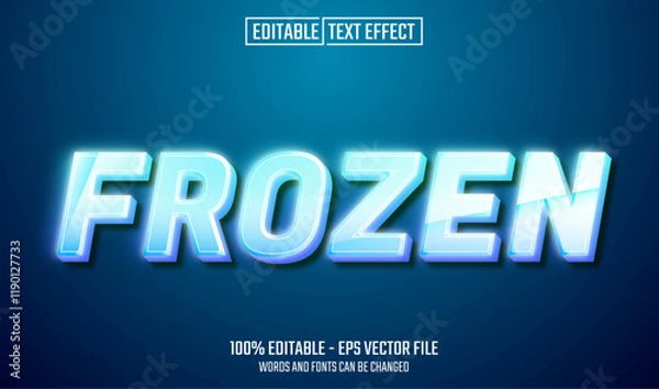 Fototapeta frozen editable text effect