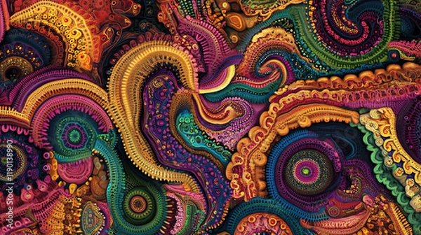 Fototapeta AI-generated fractal patterns with intricate and colorful details.