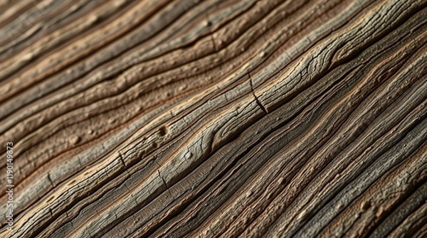Fototapeta , A tight close-up shot focuses on a detailed, layered papier-mâché seamless pattern of high-quality wood texture