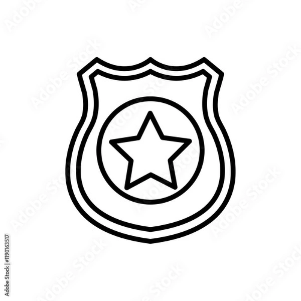 Obraz Police badge icon Outline thin set