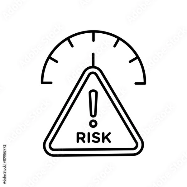 Fototapeta Risk icon Outline thin set