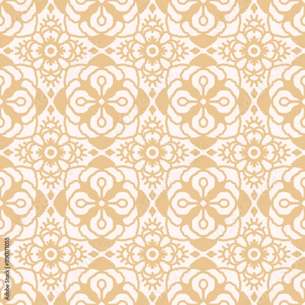 Fototapeta pattern flower damask ethnic boho American ikat texture tribal geometric background mandalas