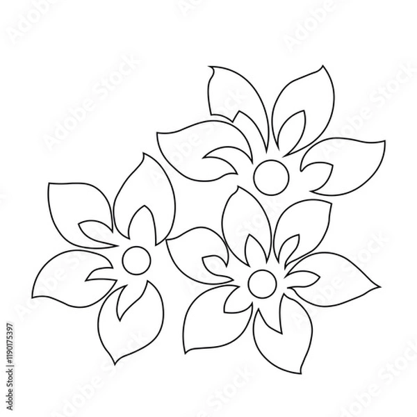 Fototapeta Floral Design A classic black and white floral design element featuring elegant, curved leaves and intricate detailing. Ornamental Perfect for use in decorative borders, logos